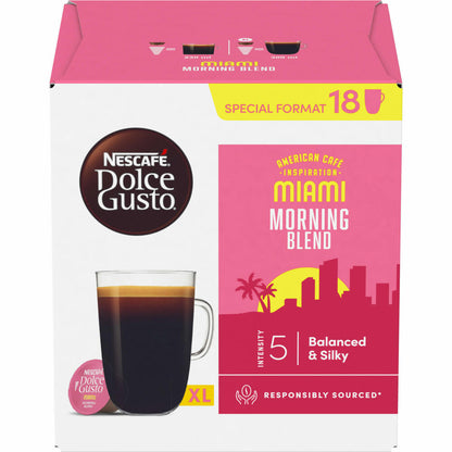 Nescafé Dolce Gusto Miami Morning Blend XL, Röstkaffee, 18 Kaffeekapseln / Portionen