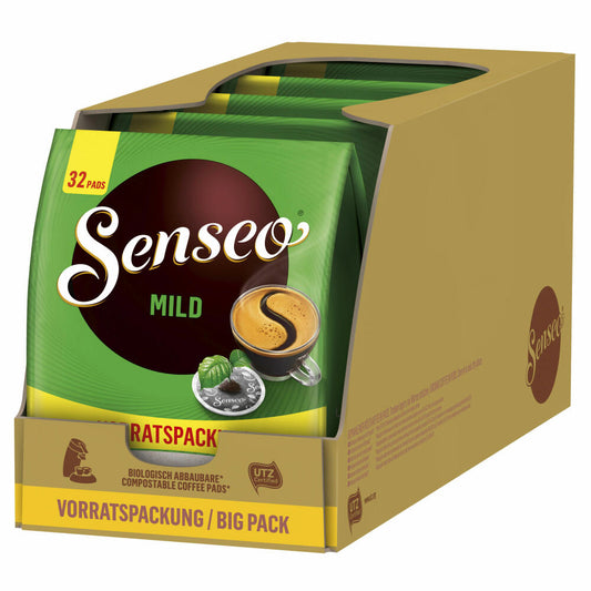 Senseo Coffee Pads Mild Bulk Pack Set of 5, Gentle, Ground Roasted Coffee, 5x32 Pads