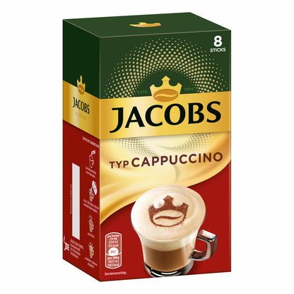 Jacobs Instant Cappuccino, Soluble Coffee, Instant Coffee, 16 servings of 14.4 g each