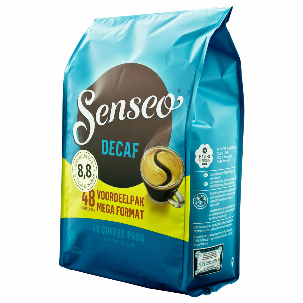 Senseo Kaffeepads Decaf / Entkoffeiniert, Reiches Aroma, Intensiv & Ausgewogen, Kaffee für Kaffepadmaschinen, 48 Pads