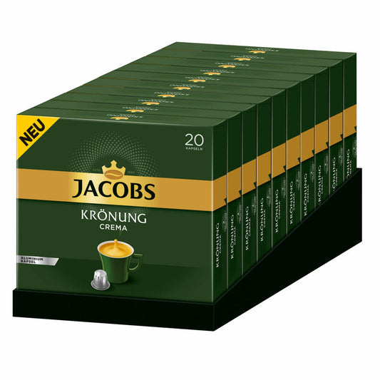 Jacobs Krönung Crema Set of 5, Coffee Capsules, Nespresso Compatible, Coffee, 5 x 20 Capsules