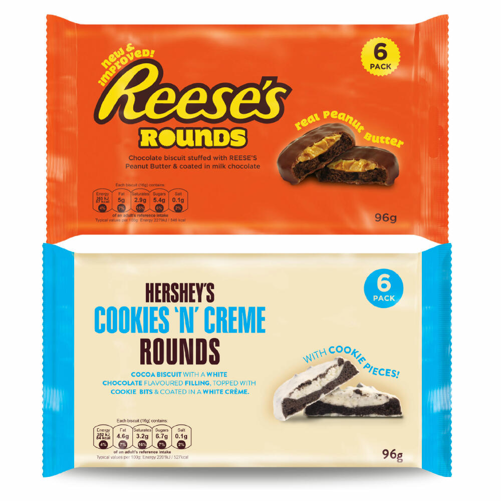 Cookie Set Hershey's Cookies n Creme Rounds, Reese's Rounds, biscuits, cookies, chocolate cookies, 2 x 96 g