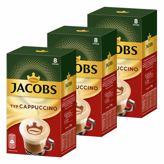 Jacobs Instant Cappuccino, Soluble Coffee, Instant Coffee, 24 servings of 14.4 g each