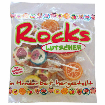 Rocks lollipops, hard caramel fruit mix, 15 pieces, total 150g