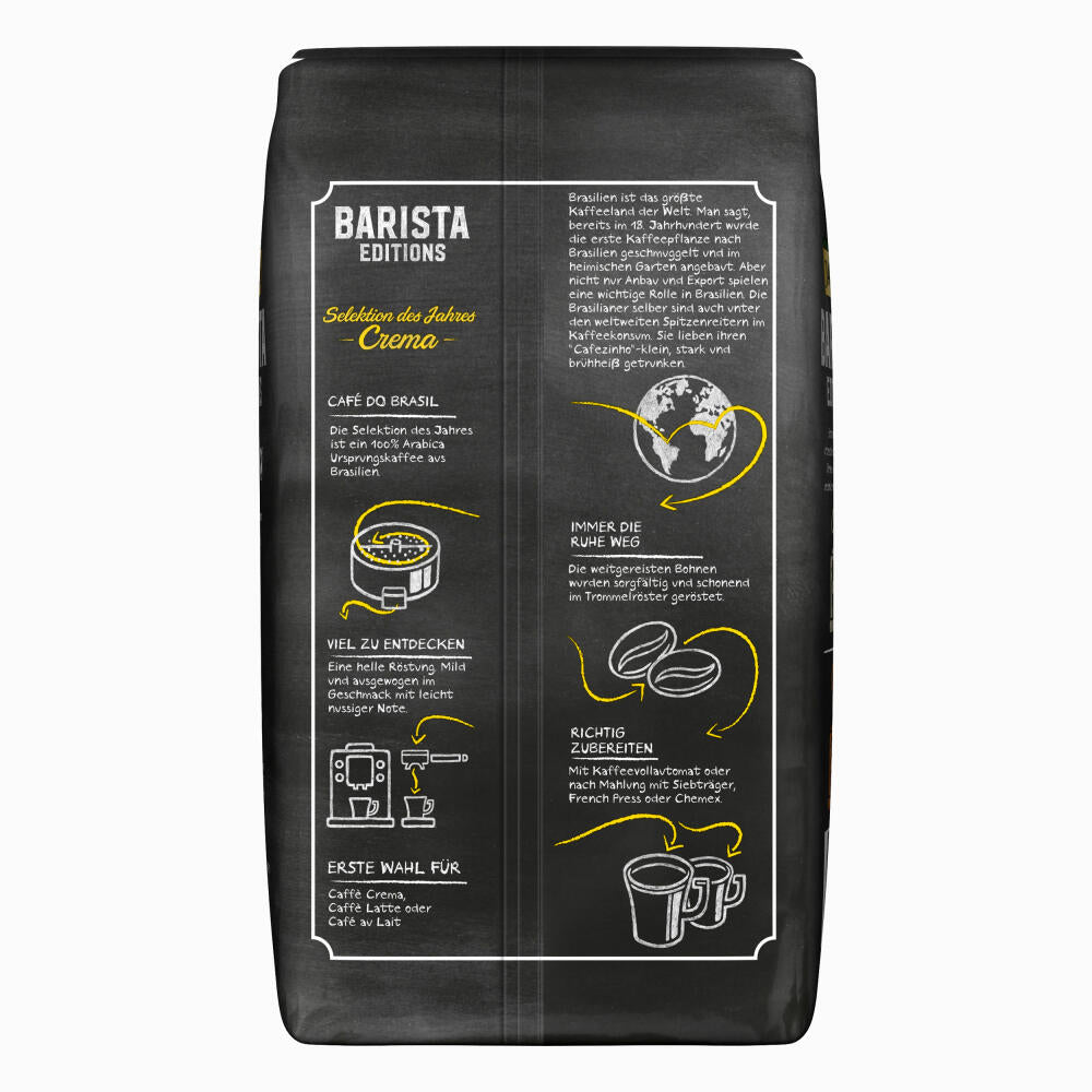 Jacobs Barista Editions Selection of the Year Brazil, 3-pack, bean coffee, whole beans, roasted coffee, coffee beans, 3 x 1000 g