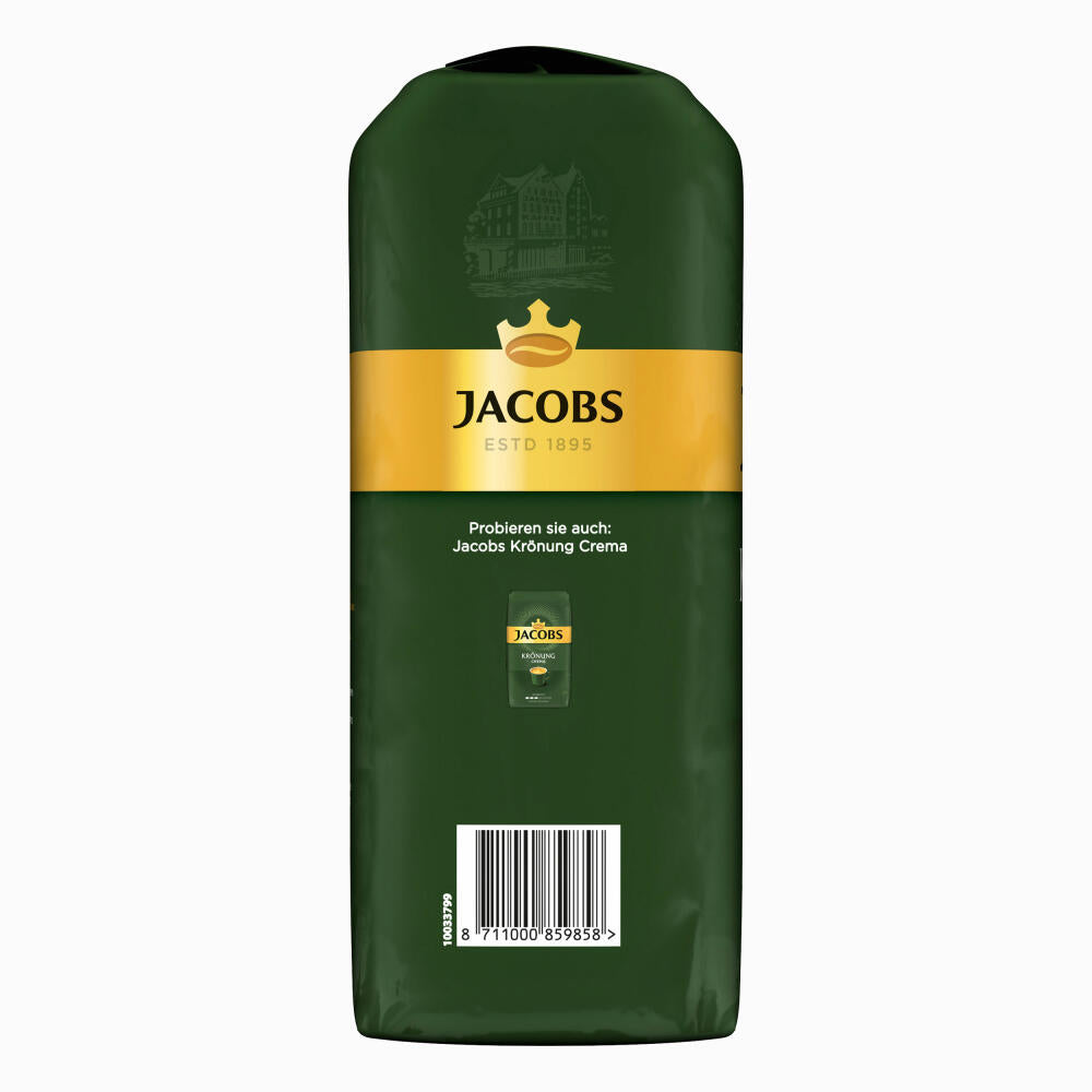 Jacobs Krönung Crema Kräftig, pack of 4, roasted coffee, coffee, whole beans, coffee beans, 4 x 1000 g