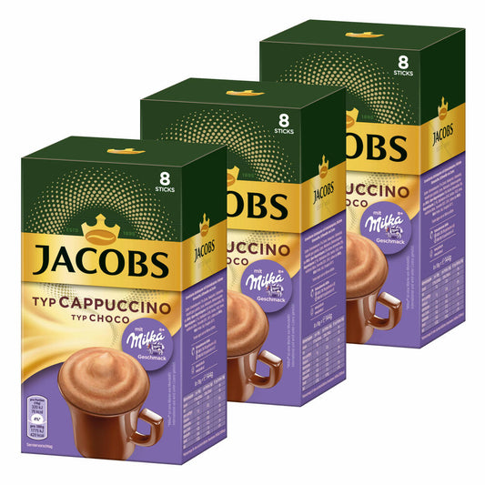 Jacobs Instant Cappuccino Milka, Soluble Coffee, Instant Coffee, 24 servings of 18 g each