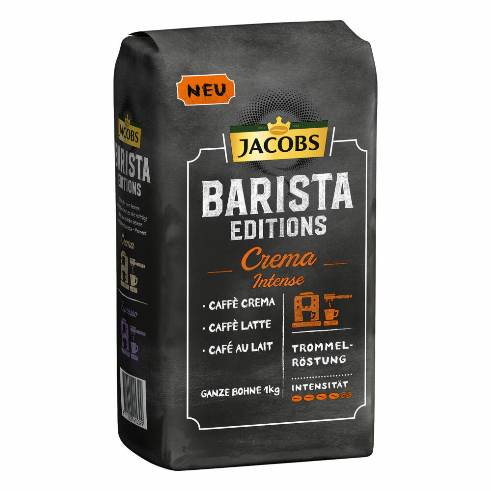 Jacobs Barista Editions Crema Intense, Bohnenkaffee, ganze Bohnen, Röstkaffee, Kaffeebohnen, 1000 g