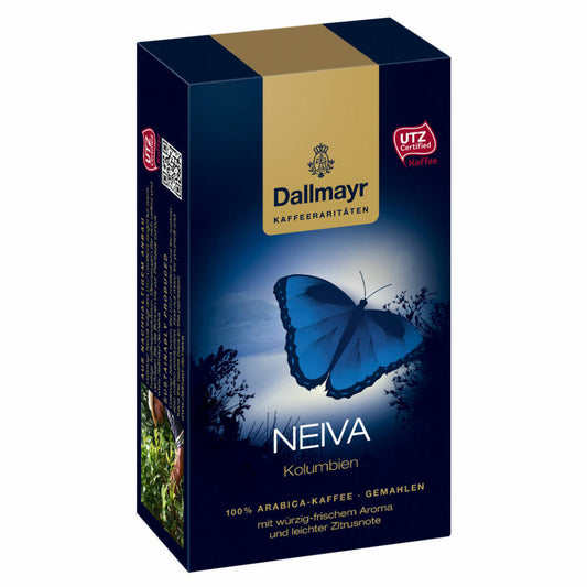 Dallmayr Neiva Kolumbien, Kaffee Raritäten, Gemahlener Röstkaffee, Würzig mit Zitrusnote, 250 g