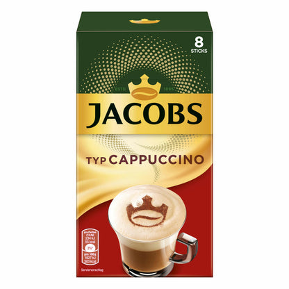 Jacobs Instant Cappuccino, Soluble Coffee, Instant Coffee, 16 servings of 14.4 g each