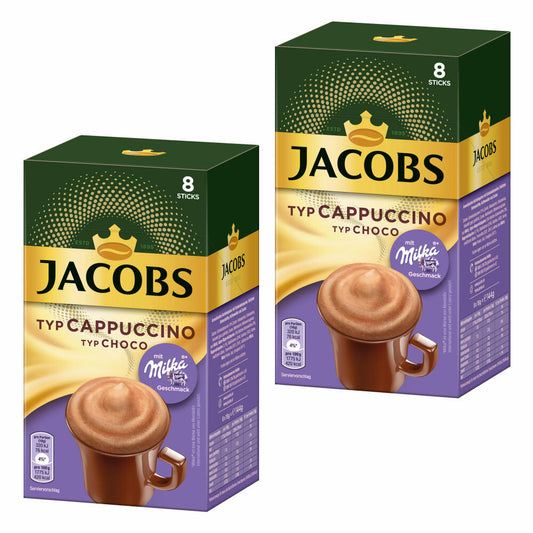 Jacobs Instant Cappuccino Milka, Soluble Coffee, Instant Coffee, 16 servings of 18 g each