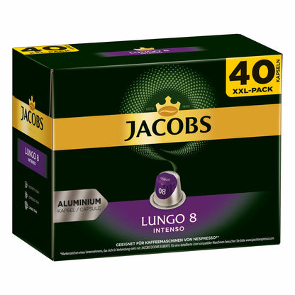 Jacobs Lungo 8 Intenso, Kaffeekapseln, Nespresso Kompatibel, Kaffee, 160 Kapseln, á 5.2 g