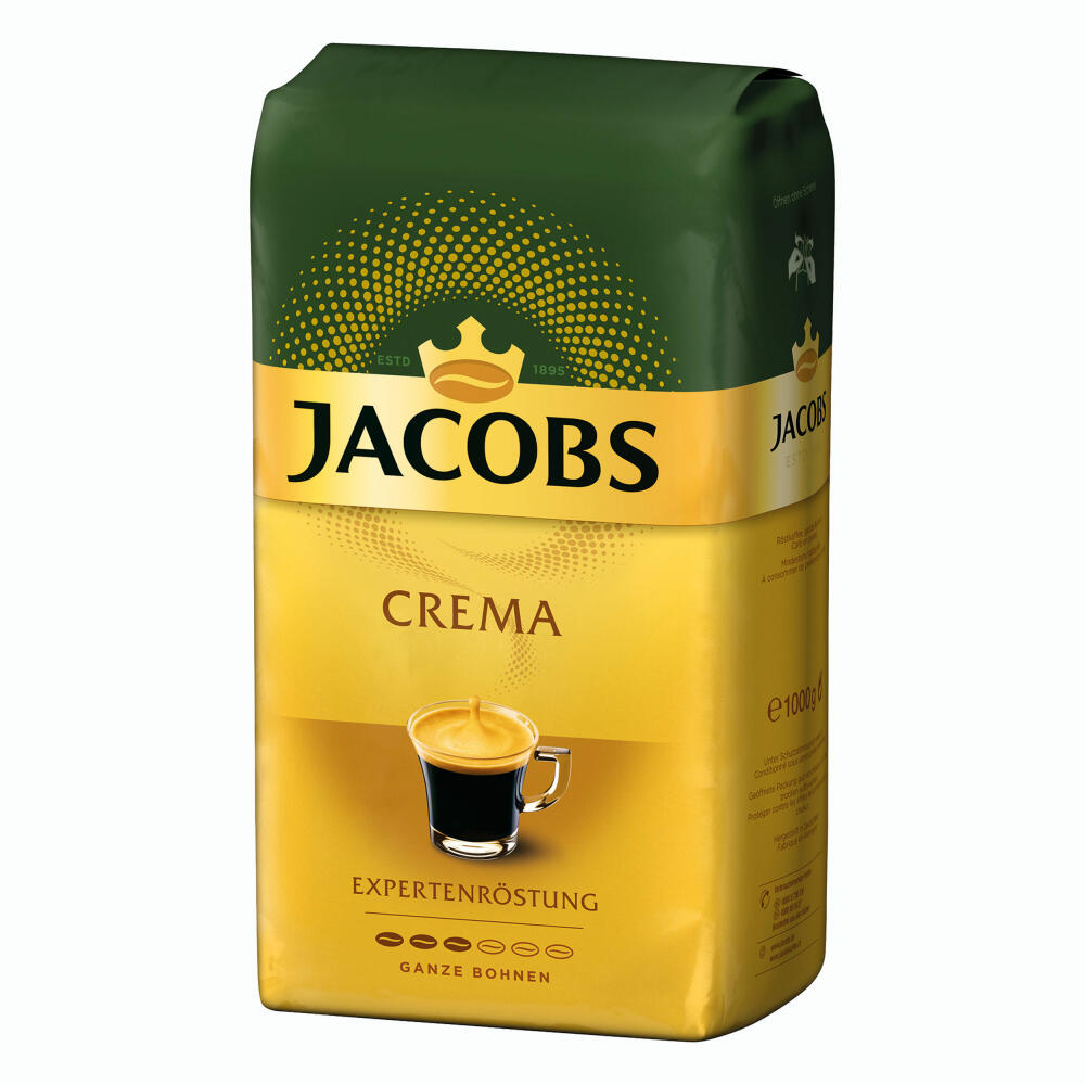 Jacobs Espresso / Crema / Intenso expert roast, set of 3, bean coffee, whole beans, roasted coffee, coffee beans, 3 x 1000 g