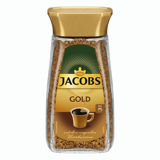 Jacobs Gold, Löslicher Kaffee, Instantkaffee, Instant Kaffee, Löskaffee, Glas, 6 x 200 g