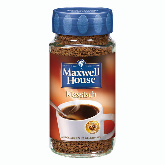 Maxwell House Klassisch, Löslicher Kaffee, Instantkaffee, Instant Kaffee, Löskaffee, Glas, 200 g