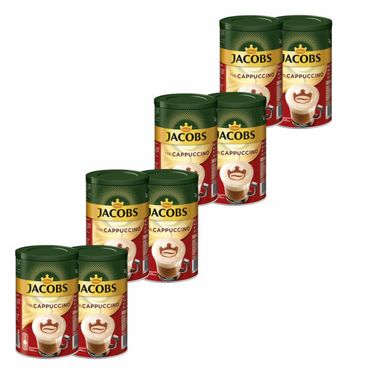 Jacobs Moments Cappuccino, Soluble Coffee, Instant Coffee, Instant Coffee, Soluble Coffee, Can, 8 x 220 g