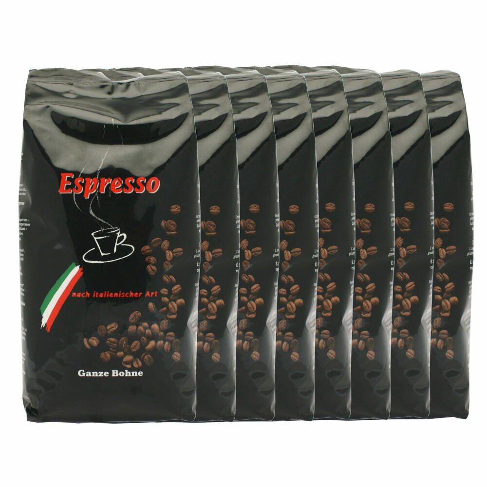 Schirmer Kaffee Espresso, ganze Bohnen, 8er Pack, Kaffeebohnen, 8 x 1000g