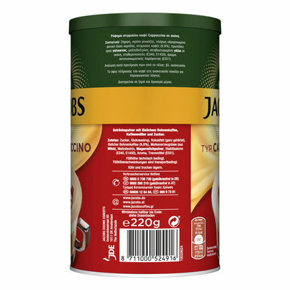 Jacobs Momente Cappuccino, Löslicher Kaffee, Instantkaffee, Instant Kaffee, Löskaffee, Dose, 8 x 220 g