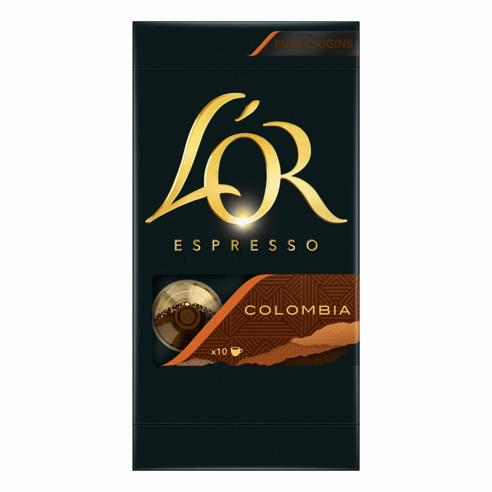 Douwe Egberts LOR Espresso Colombia, Kaffeekapseln, Nespresso Kompatibel, gemahlener Röstkaffee, 60 Kaffee Kapseln