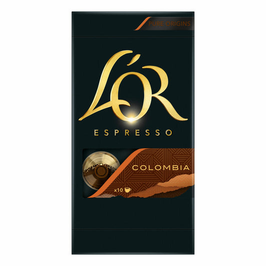 Douwe Egberts LOR Espresso Colombia, Coffee Capsules, Nespresso Compatible, Ground Roasted Coffee, 60 Coffee Capsules