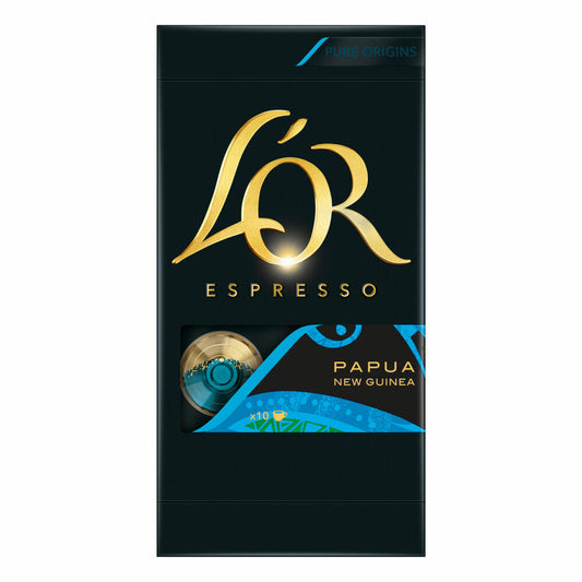 Douwe Egberts LOR Espresso Papua, Kaffeekapseln, Nespresso Kompatibel, gemahlener Röstkaffee, 50 Kaffee Kapseln