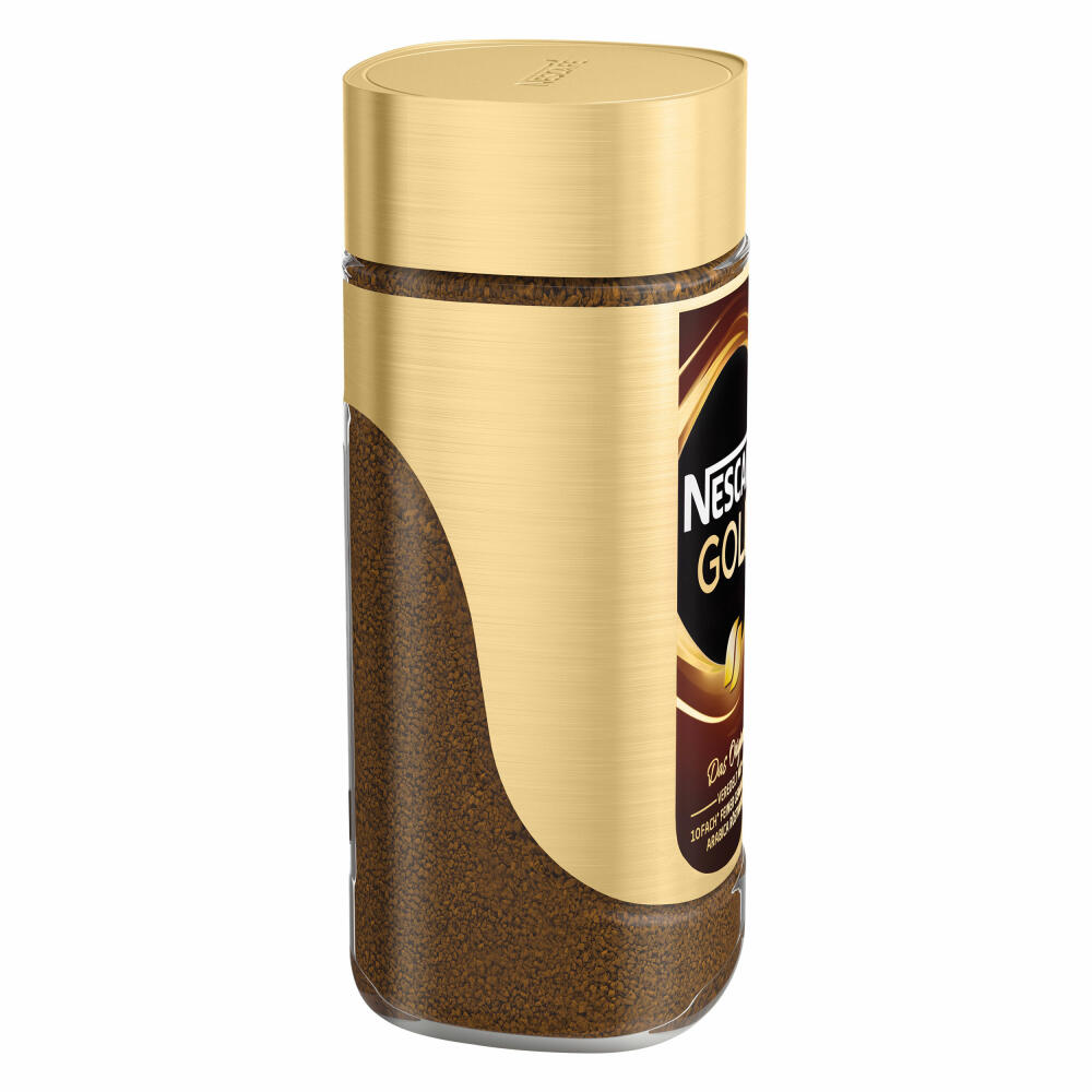 Nescafé Gold Das Original, löslicher Bohnenkaffee, Kaffee, gemahlener Röstkaffee, Glas, 10 x 100 g