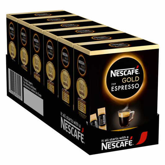 Nescafé Gold Type Espresso, Soluble Coffee, Instant Coffee, Instant, Stick, 6 x 25 Sticks