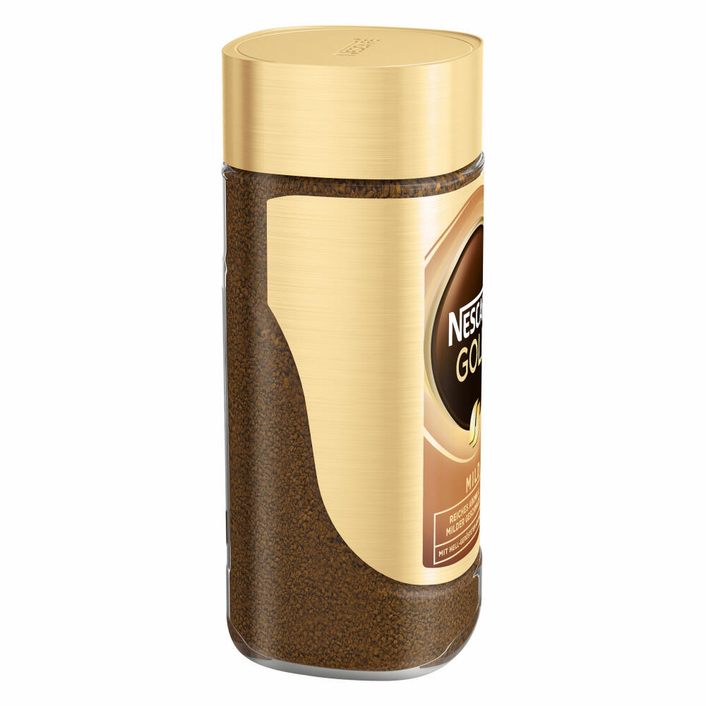 Nescafé Gold Mild, löslicher Bohnenkaffee, Kaffee, gemahlener Röstkaffee, Glas, 100 g