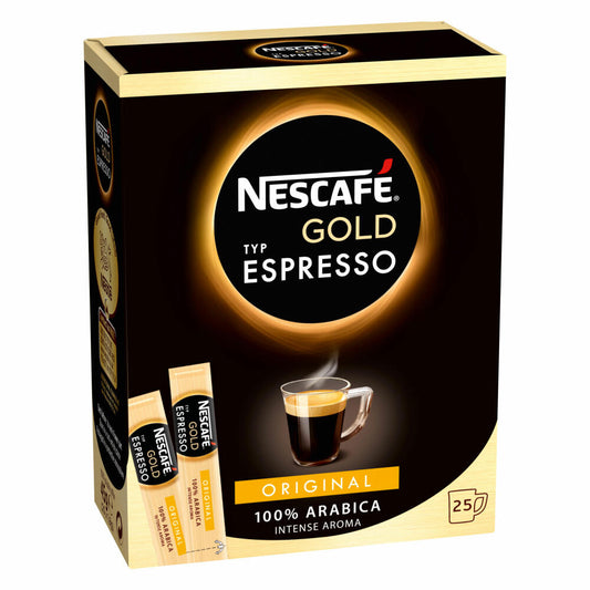 Nescafé Gold Type Espresso, Sticks, Soluble Coffee, Instant Coffee, Instant, Stick, 25 x 1.8g, 012408223