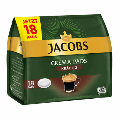 Jacobs Kaffeepads-Set Crema Pads, 4er Set, Klassisch, Kräftig, Balance & Mild, Kaffee, 72 Pads