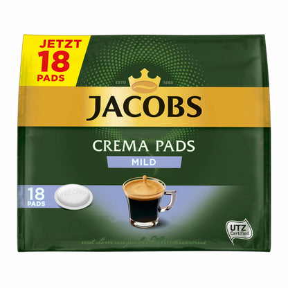 Jacobs Kaffeepads Crema Pads, Mild, Milder & Weicher Geschmack, Kaffee,90 Pads