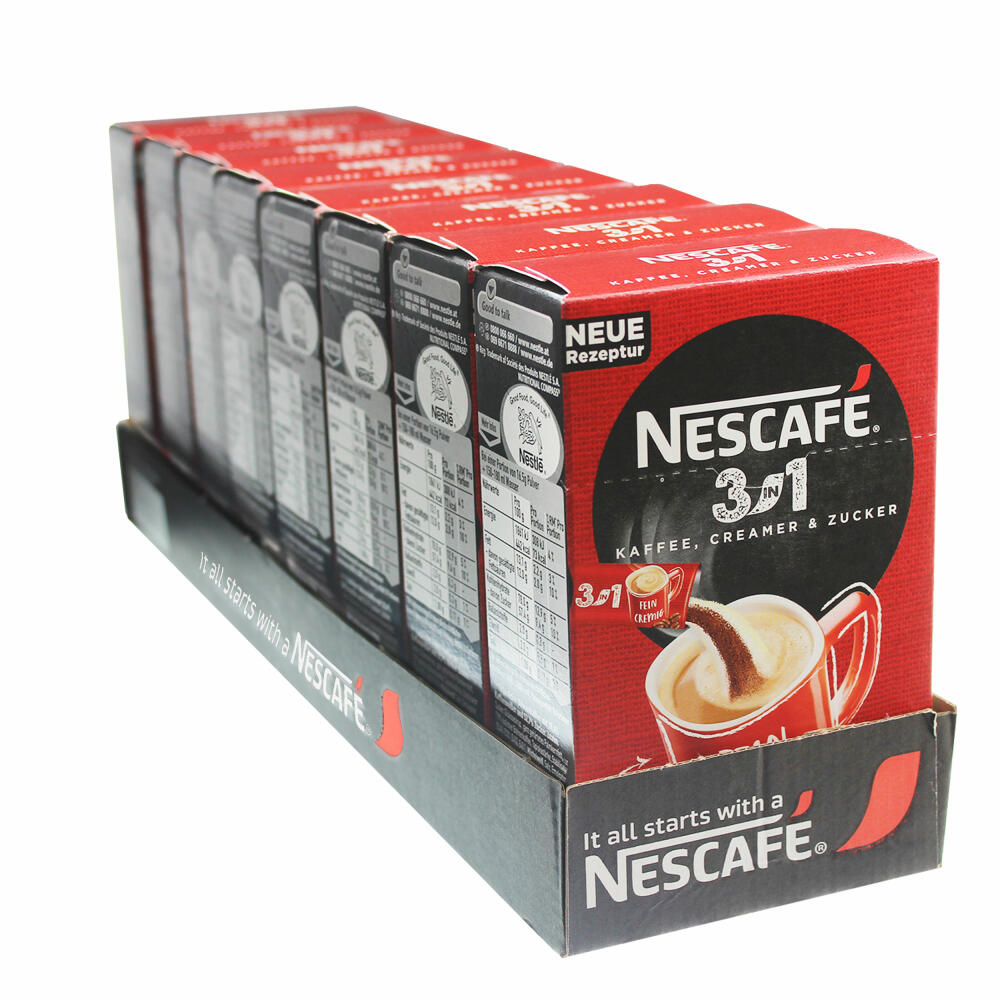 Nescafé 3in1 Sticks, Instantkaffee mit Creamer und Zucker, Instant Kaffee, 80 Portionssticks