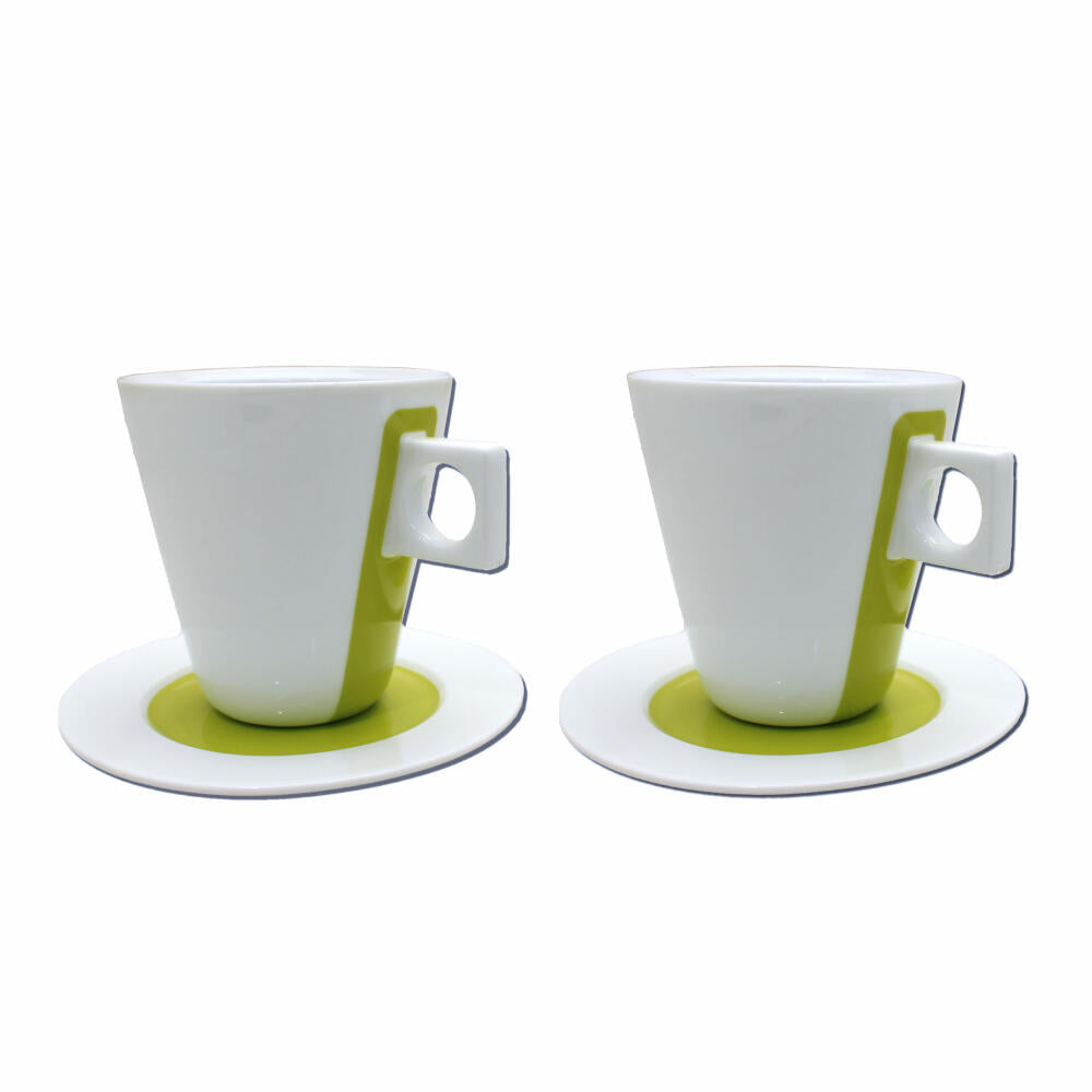 Nescafé Dolce Gusto Cappuccino Tasse, Porzellan, 2er Set / 4-tlg., Kaffee, Grün, 245 ml