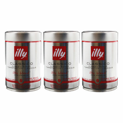 Illy Espresso, 100% Arabica coffee, whole beans, medium roast, can, 3-pack, 3 x 250g