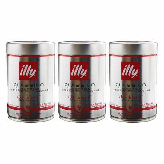 Illy Espresso, 100% Arabica Kaffee, ganze Bohnen, mittlerer Röstgrad, Dose, 3er Pack, 3 x 250g