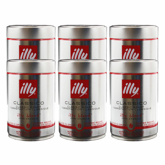 Illy Espresso, 100% Arabica coffee, whole beans, medium roast, can, 6-pack, 6 x 250g