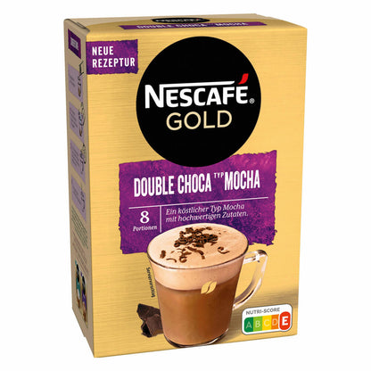 Nescafé Gold Double Choca Typ Mocha, Löslicher Bohnenkaffee, Instantkaffee, Kaffee, 6 x 8 Portionen