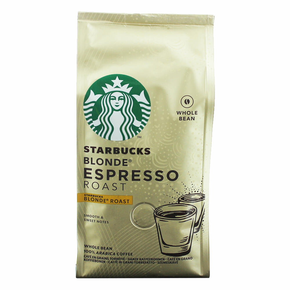 Starbucks Whole Bean Espresso Set, Blonde Espresso + Espresso Roast, 2 Varieties, Roasted Coffee, 2 x 200 g