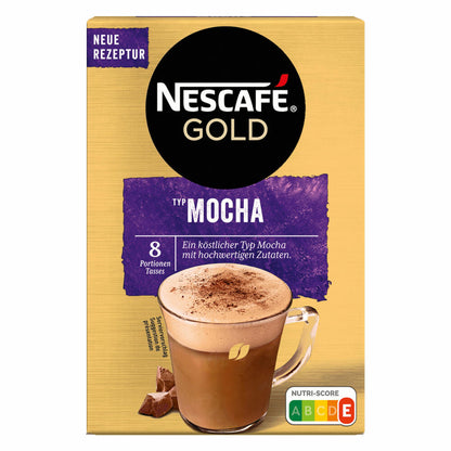 Nescafé Gold Typ Mocha, Löslicher Bohnenkaffee, Instantkaffee, Instant Kaffee, 2 x 8 Portionen