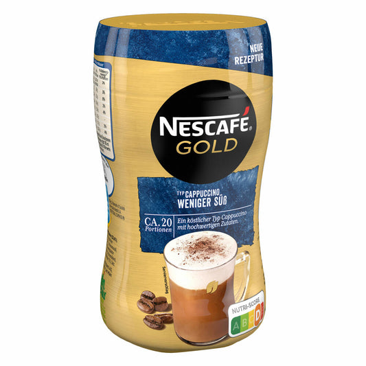 Nescafé Gold Type Cappuccino Less Sweet, Soluble Coffee, Instant Coffee, Can 250 g, 012404760