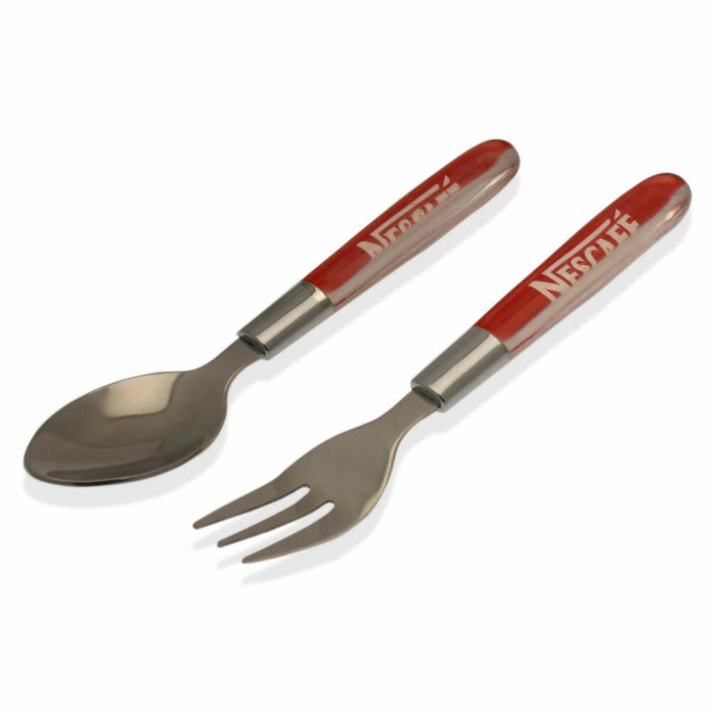 Nescafé fork and spoon with plastic handle coffee spoon cake fork cutlery 15cm