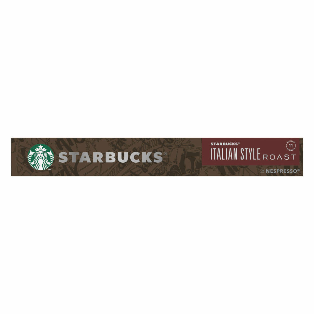 Starbucks Italian Style Roast Coffee, Dark Roast, Roasted Coffee, Nespresso Compatible, Coffee Capsules, 10 Capsules