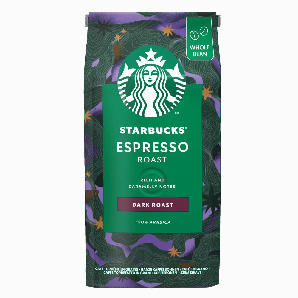 Starbucks Whole Bean Espresso Set, Blonde Espresso + Espresso Roast, 2 Varieties, Roasted Coffee, 2 x 200 g