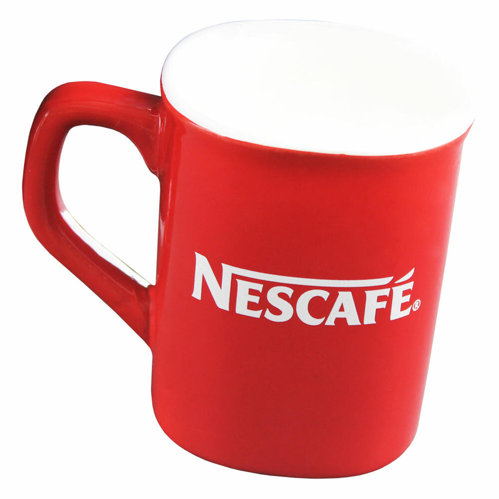 Nescafé Kaffeebecher, Kaffee Becher, Kaffeetasse, Tee Tasse, Eckig, Rot, 230 ml