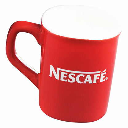 Nescafé Kaffeebecher, Kaffee Becher, Kaffeetasse, Tee Tasse, Eckig, Rot, 230 ml