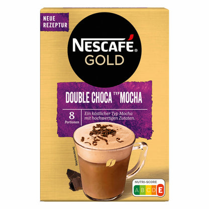 Nescafé Gold Double Choca Typ Mocha, Löslicher Bohnenkaffee, Instantkaffee, Kaffee, 6 x 8 Portionen