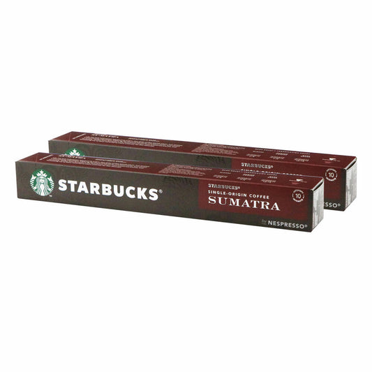 Starbucks Sumatra Coffee Set of 2, Single Origin, Roasted Coffee, Nespresso Compatible, Coffee Capsules, 2 x 10 Capsules