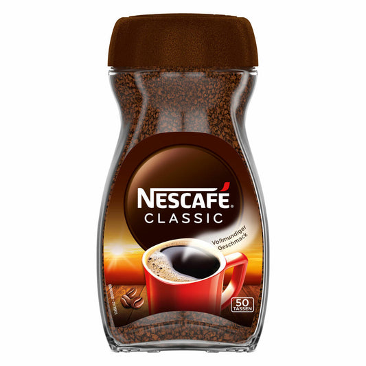 Nescafé Classic 100% instant coffee beans, 100g glass (for approx. 40 cups)