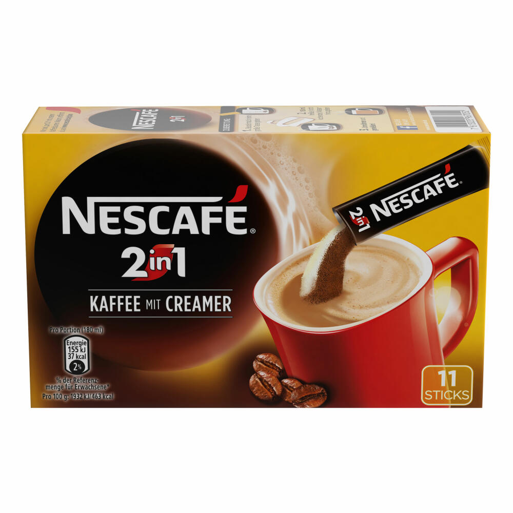 Nescafé 2in1 Stix, 2er Set, Kaffee mit Creamer / Kaffeeweißer, Instant Milchkaffee