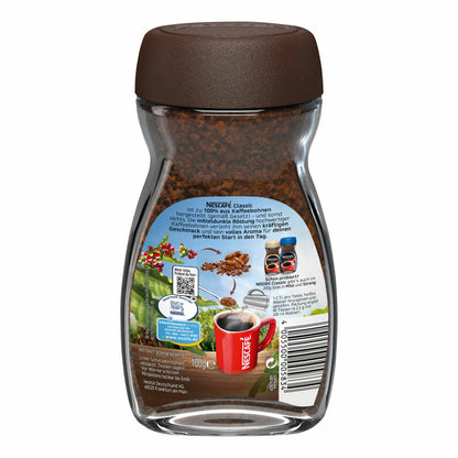 Nescafé Classic 100% löslicher Bohnenkaffee, 8er Set, 8 x 100g Glas (für ca. 320 Becher)